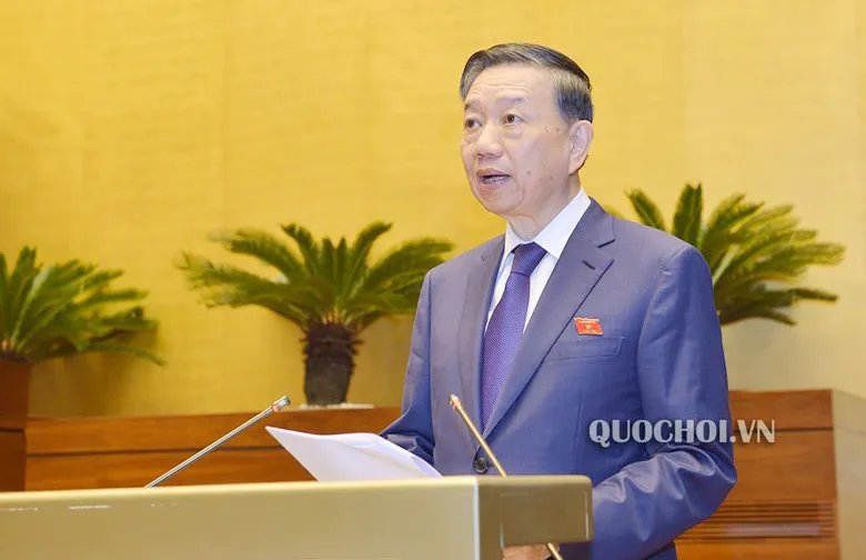 Bộ trưởng Bộ Công an Tô Lâm trình dự án Luật