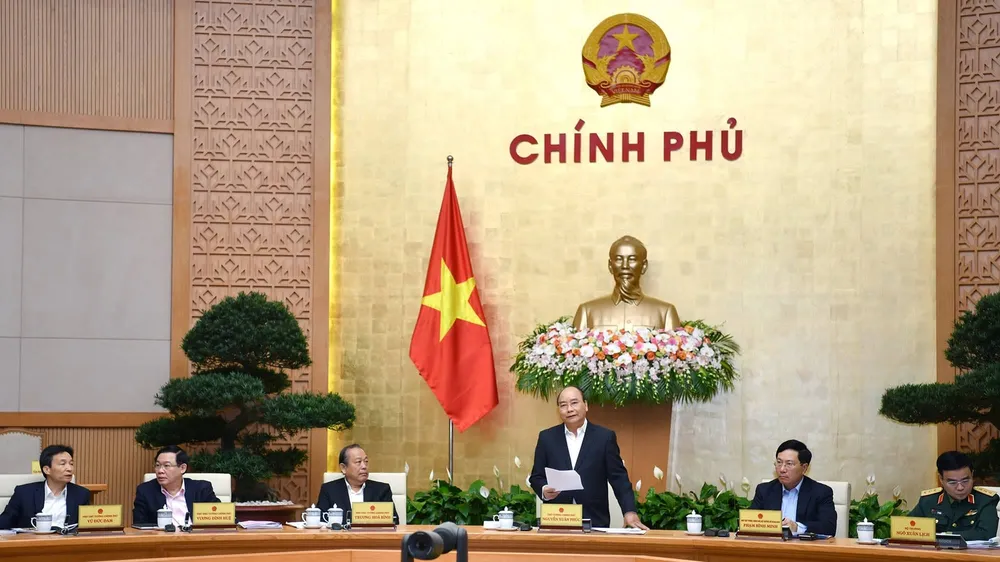Thủ tướng Nguyễn Xuân Phúc chủ trì phiên họp Chính phủ thường kỳ tháng 11-2018. Ảnh: VIẾT CHUNG