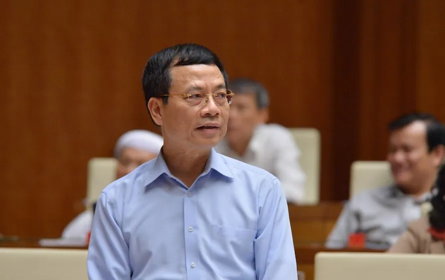 Bộ trưởng Bộ Thông tin-Truyền thông Nguyễn Mạnh Hùng. Ảnh: VIẾT CHUNG