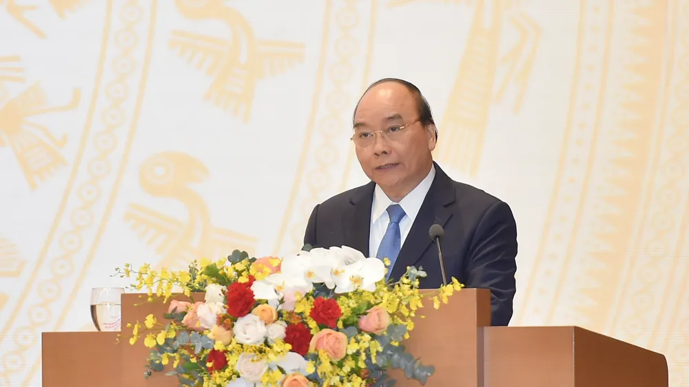 Thủ tướng Nguyễn Xuân Phúc kết luận Hội nghị Chính phủ với các địa phương. Ảnh: QUANG PHÚC