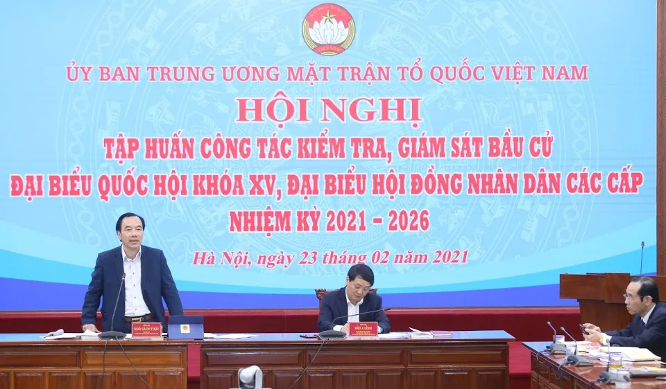 Hội nghị trực tuyến tập huấn công tác kiểm tra, giám sát bầu cử 