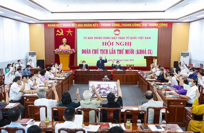 Hội nghị Đoàn Chủ tịch Ủy ban Trung ương MTTQ Việt Nam. Ảnh: VIẾT CHUNG