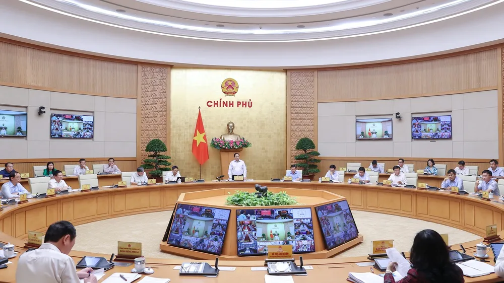 Thủ tướng Phạm Minh Chính chủ trì họp Chính phủ. ẢNH: VIẾT CHUNG