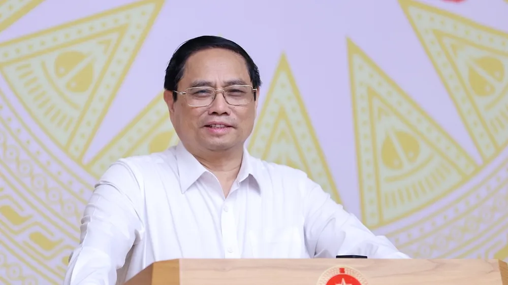 Thủ tướng Phạm Minh Chính phát biểu tại phiên họp lần thứ 6 nhiệm kỳ 2021-2026 của Hội đồng thi đua - khen thưởng Trung ương. Ảnh: VIẾT CHUNG