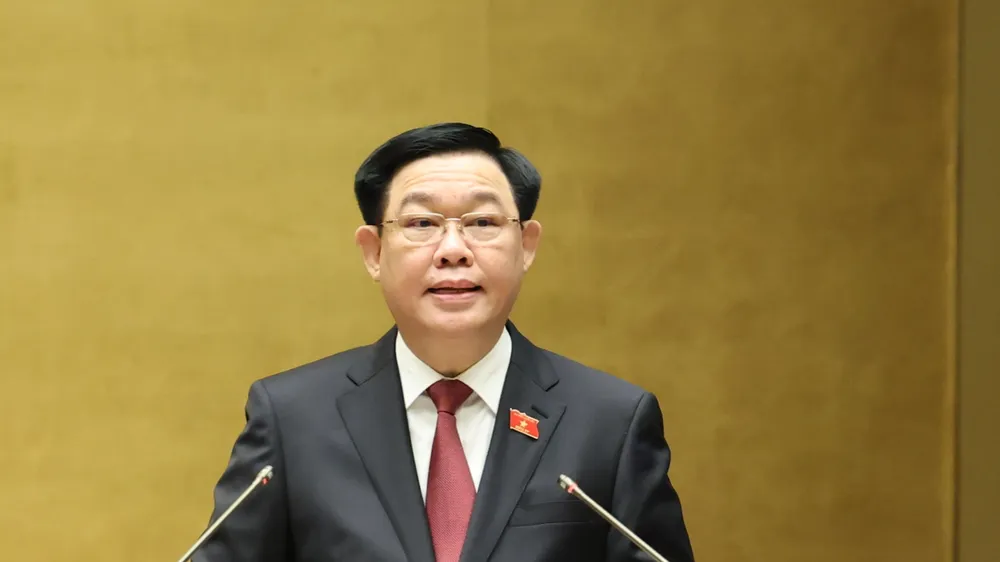 Chủ tịch Quốc hội Vương Đình Huệ phát biểu khai mạc kỳ họp. Ảnh: QUANG PHÚC