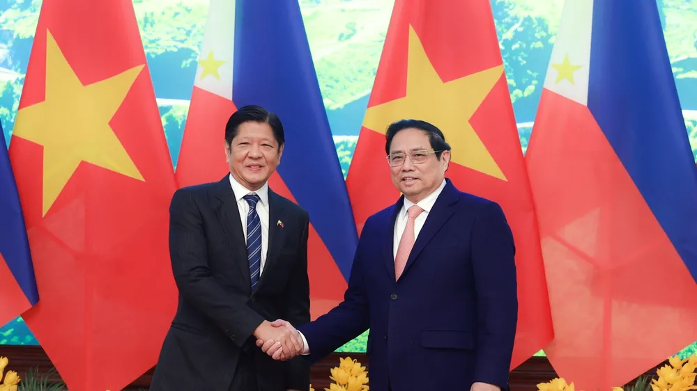 Thủ tướng Phạm Minh Chính và Tổng thống Philippines Ferdinand Romualdez Marcos. Ảnh: VIẾT CHUNG 