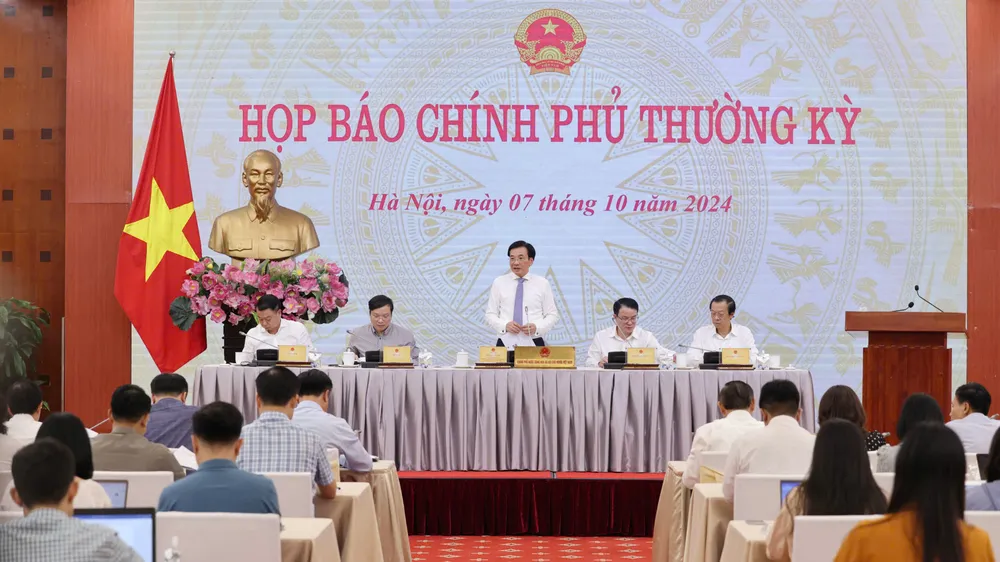 Họp báo Chính phủ thường kỳ tháng 9-2024. Ảnh: QUANG PHÚC