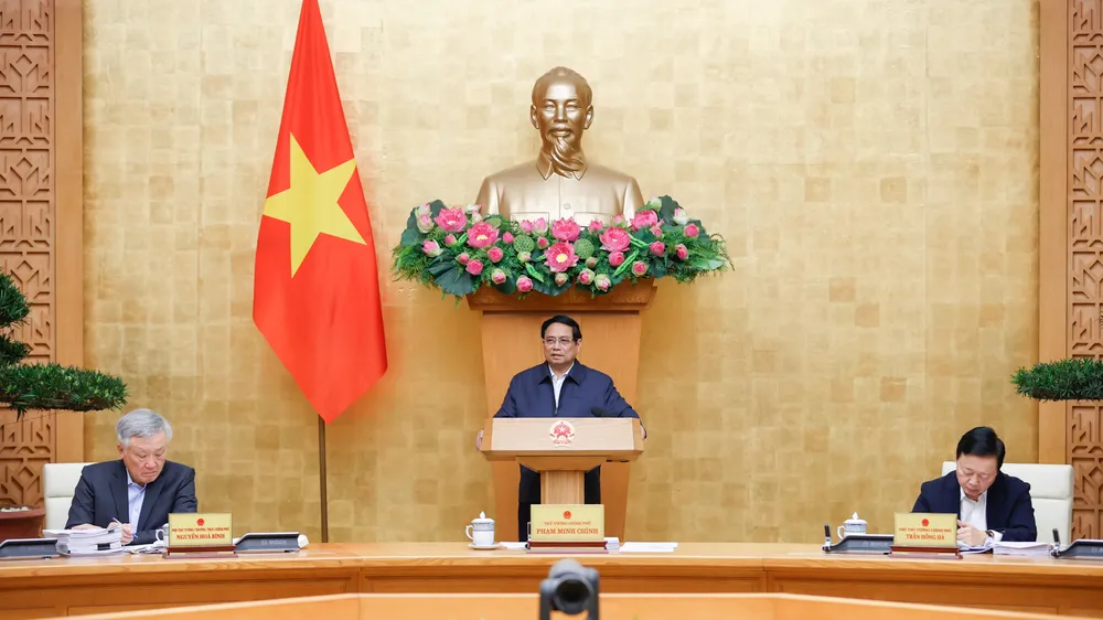 Thủ tướng Phạm Minh Chính chủ trì phiên họp Chính phủ thường kỳ tháng 12-2024. Ảnh: VIẾT CHUNG