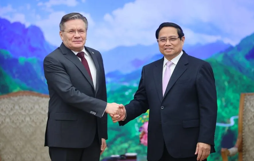 Thủ tướng Phạm Minh Chính và Tổng Giám đốc Tập đoàn Rosatom Alexey Likhachev