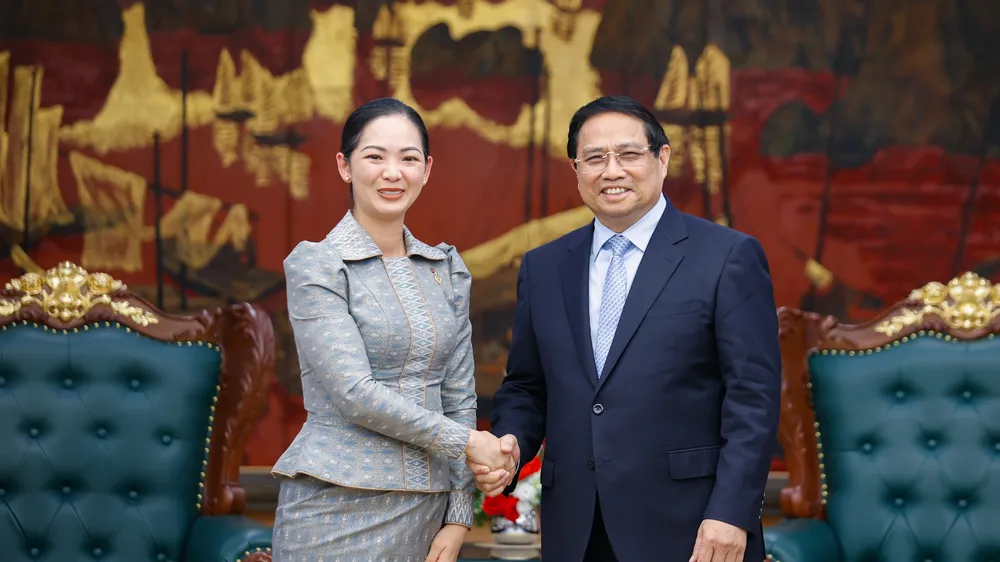 Thủ tướng Phạm Minh Chính và Bộ trưởng Bộ Thương mại Campuchia Cham Nimul