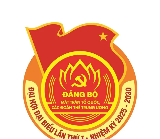  Logo Đại hội Đảng bộ MTTQ các đoàn thể Trung ương lần thứ I, nhiệm kỳ 2025-2030.