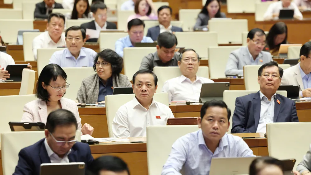 Các đại biểu Quốc hội dự phiên họp sáng 30-10. Ảnh: QUANG PHÚC