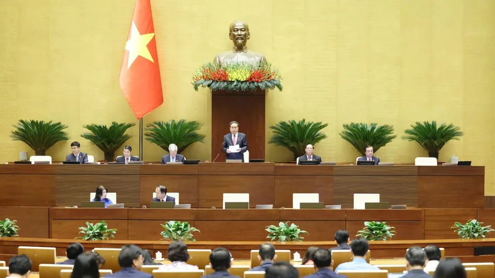 Phiên họp Quốc hội sáng 4-12. Ảnh: QUANG PHÚC