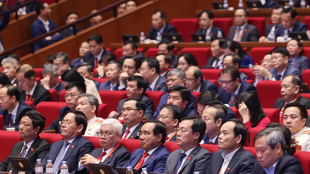 Đoàn đại biểu Đảng bộ Thành phố Hồ Chí Minh dự phiên thảo luận tại Đại hội đại biểu toàn quốc lần thứ XIV của Đảng. Ảnh TTXVN