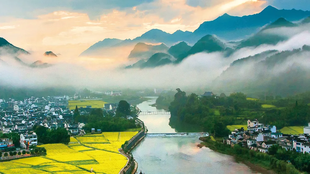 Một thôn cổ với phong cảnh thơ mộng thuộc Long Xuyên, tỉnh An Huy