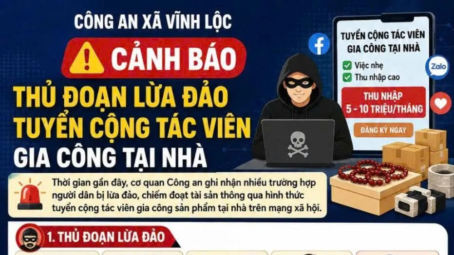 Chiêu trò lừa đảo tuyển cộng tác viên gia công tại nhà