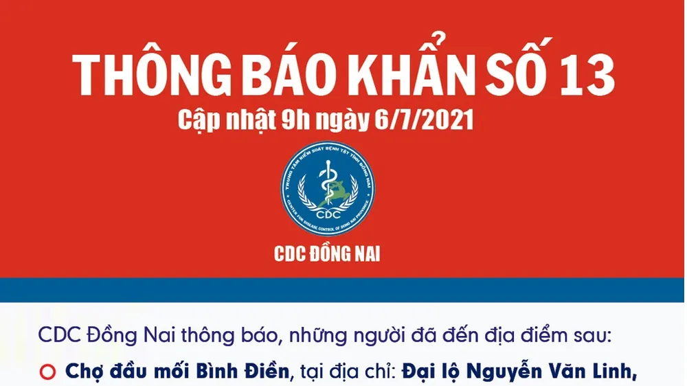Đồng Nai thông báo khẩn tìm người đến chợ đầu mối Bình Điền