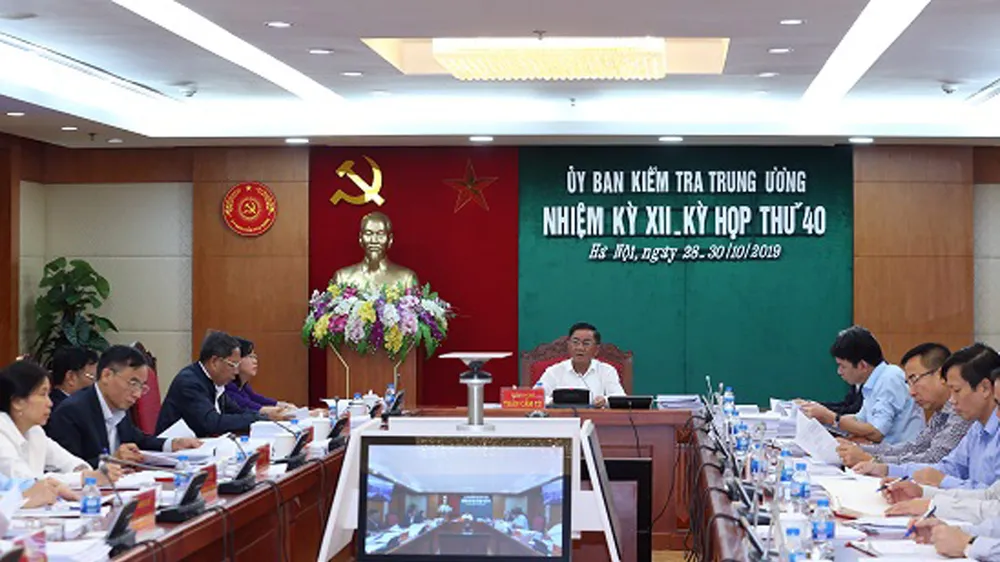 Kỳ họp 40 của Ủy ban Kiểm tra Trung ương diễn ra từ ngày 28 đến 30-10-2019