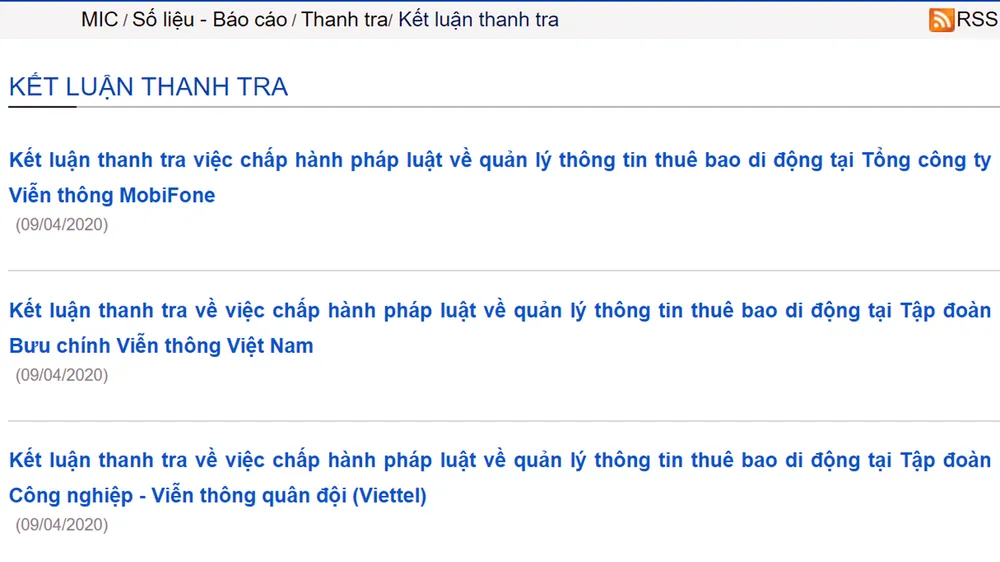 Viettel, VNPT, MobiFone bị xử phạt 270 triệu đồng do vi phạm trong quản lý thuê bao di động