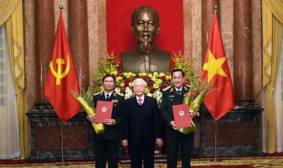 Trao Quyết định thăng quân hàm từ Trung tướng lên Thượng tướng cho 2 Thứ trưởng Bộ Quốc phòng