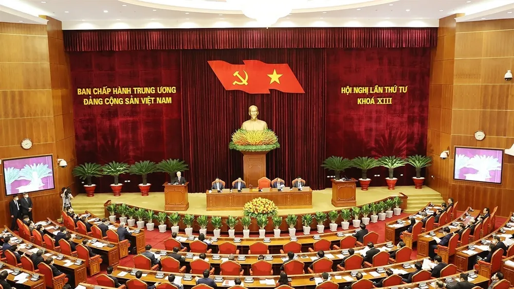 Hội nghị lần thứ tư Ban Chấp hành Trung ương Đảng khóa XIII. Ảnh: TTXVN