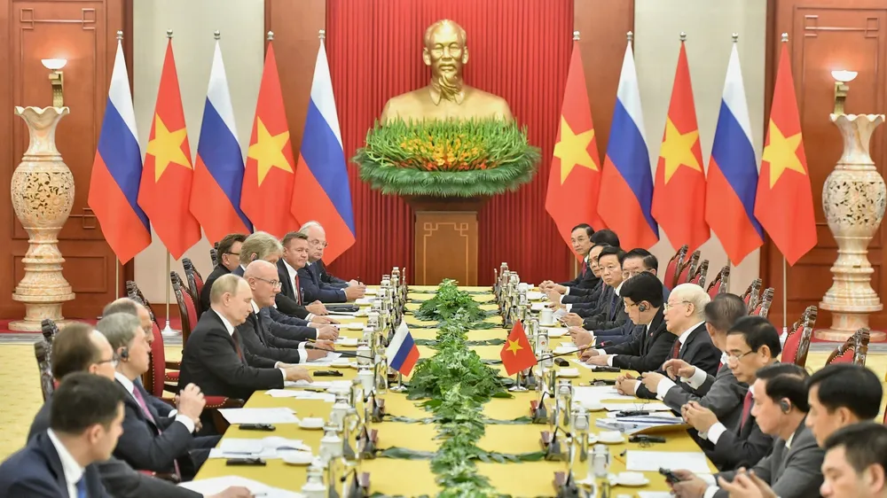 Tổng Bí thư Nguyễn Phú Trọng hội đàm với Tổng thống Liên bang Nga Vladimir Putin