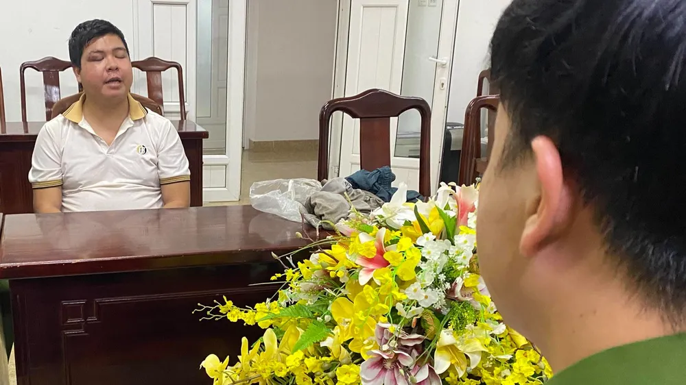 Đối tượng Vinh tại cơ quan Công an tỉnh Thừa Thiên Huế