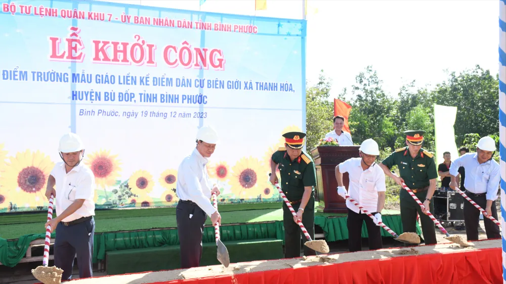 Bình Phước: Khởi công xây trường mẫu giáo ở Khu dân cư biên giới Thanh Hòa