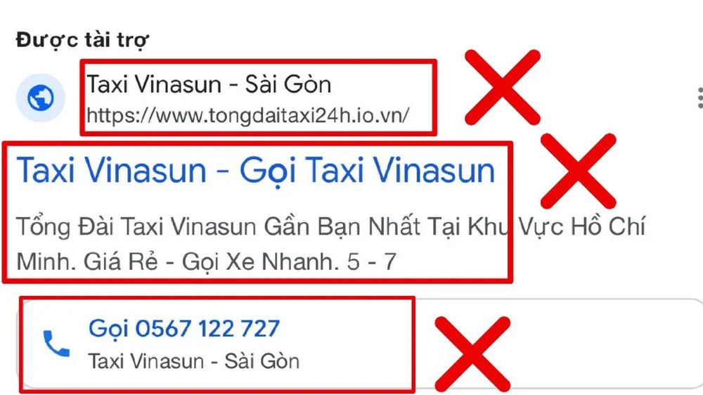 Cảnh báo trang web giả mạo thương hiệu và tổng đài Vinasun