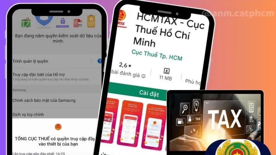 Công an cảnh báo việc đối tượng mạo danh công chức thuế dụ người dân cài App của để lừa đảo. Ảnh: CA