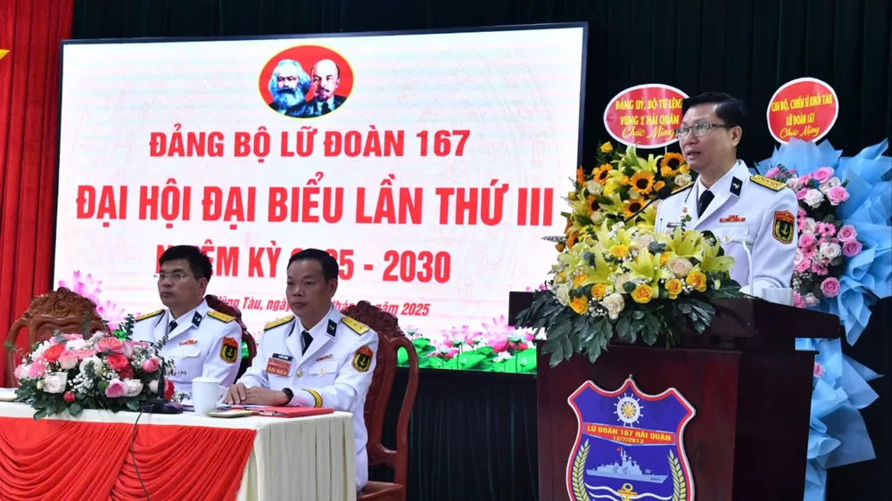 Đảng bộ Lữ đoàn 167 Hải quân tổ chức thành công Đại hội lần thứ III, nhiệm kỳ 2025-2030