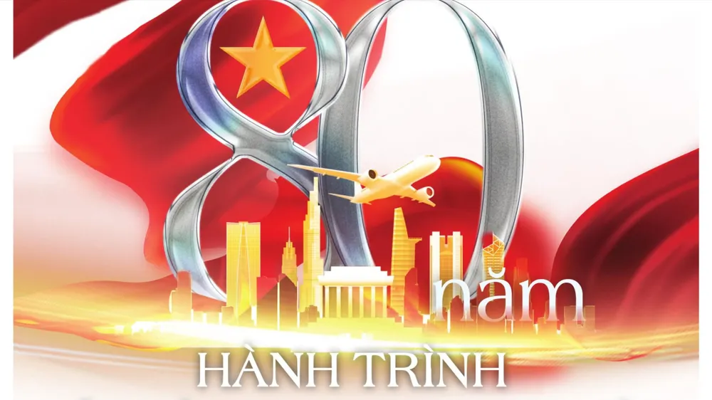 Biểu trưng tuyên truyền cho triển lãm “Thành tựu Đất nước nhân dịp kỷ niệm 80 năm Ngày Quốc khánh (2-9-1945 - 2-9-2025)”