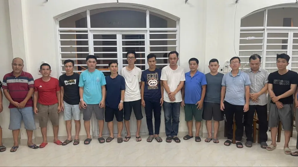 Các đối tượng tại cơ quan điều tra. ẢNh: CACC