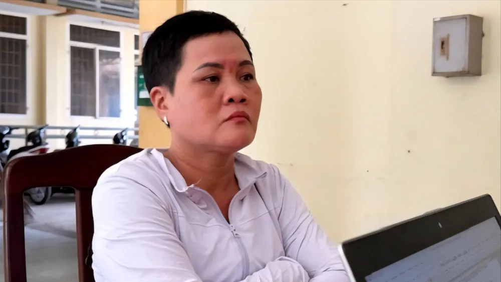 Đối tượng Nguyễn Thị Bích tại cơ quan công an