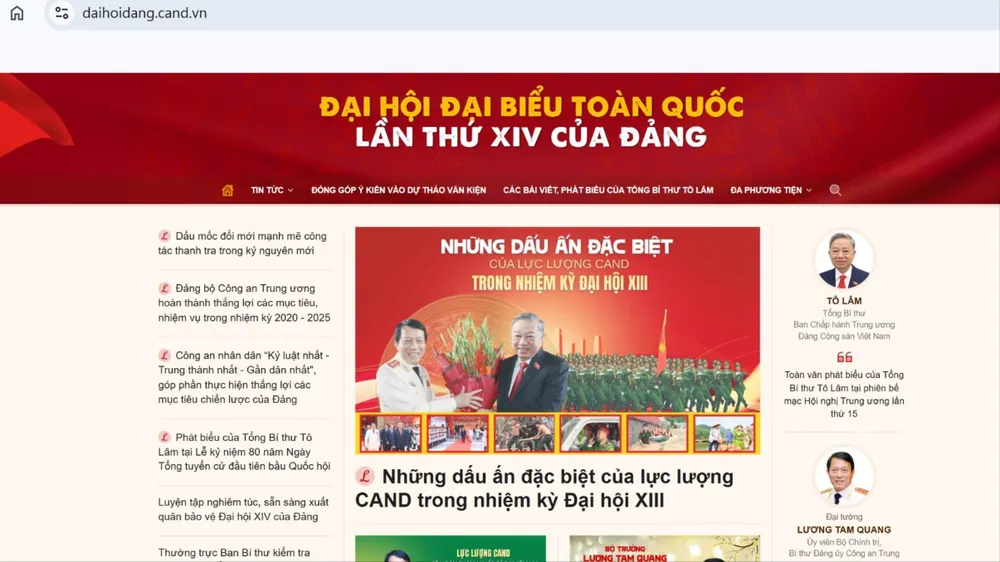 Ra mắt chuyên trang "Đại hội đại biểu toàn quốc lần thứ XIV của Đảng" 