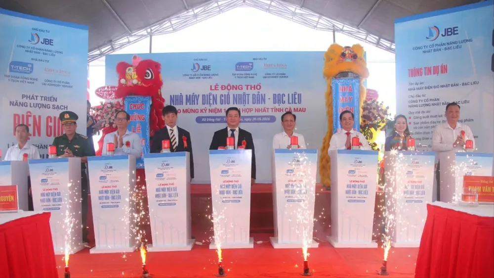 Động thổ Nhà máy điện gió Nhật Bản - Bạc Liêu gần 2.500 tỷ đồng