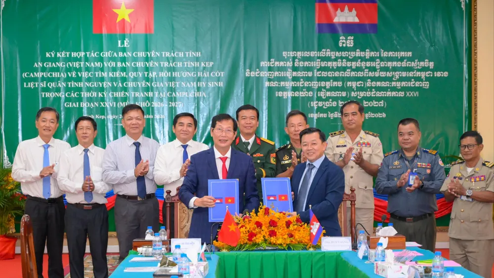 An Giang và tỉnh Kép (Campuchia) tiếp tục hợp tác quy tập hài cốt liệt sĩ
