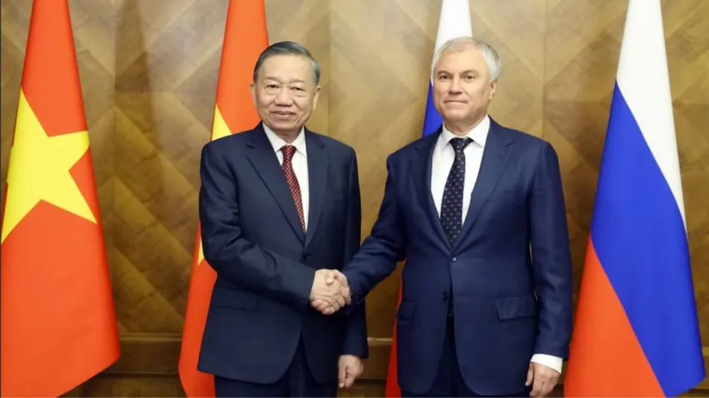 Tổng Bí thư, Chủ tịch nước Tô Lâm hội kiến Chủ tịch Duma Quốc gia Nga Vyacheslav Volodin