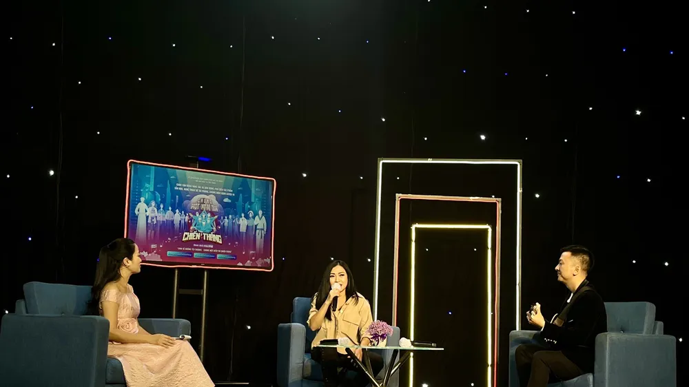Ca sĩ Phương Thanh là một trong những khách mời giao lưu trong talkshow Chung một niềm tin chiến thắng. Ảnh: TTCNN cung cấp