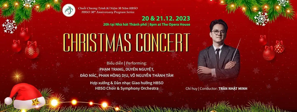 Poster chương trình Hòa nhạc Giáng sinh năm 2023. Ảnh: HBSO 