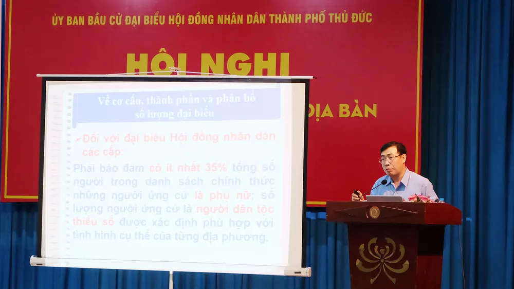 TP Thủ Đức tuyên truyền bầu cử cho cán bộ, công chức, viên chức 
