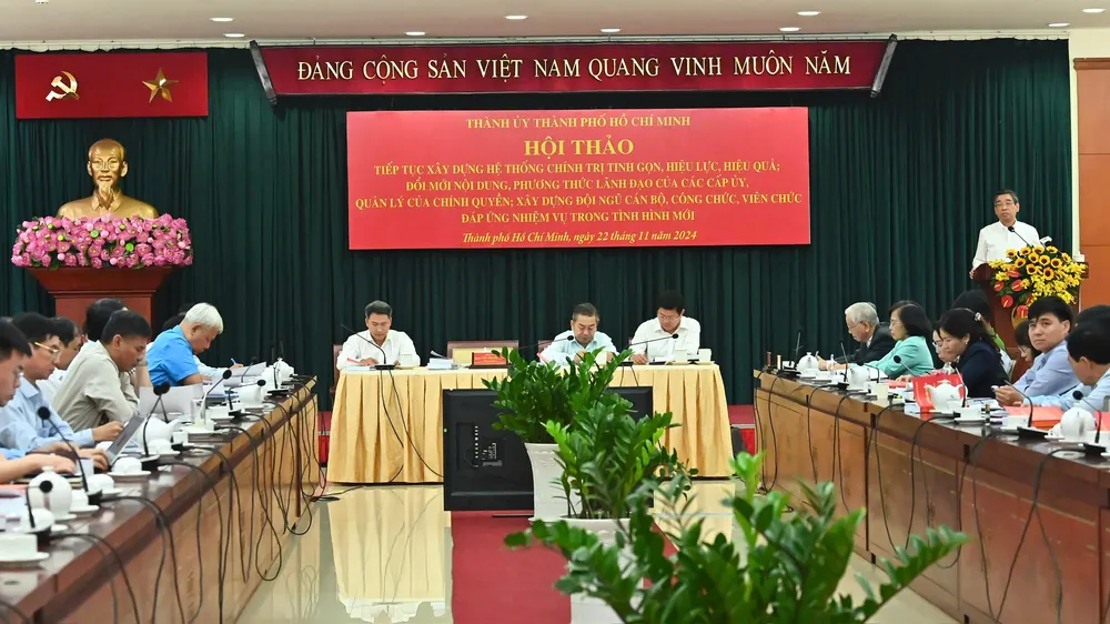 Phó Bí thư Thành ủy TPHCM Nguyễn Phước Lộc phát biểu kết luận hội thảo