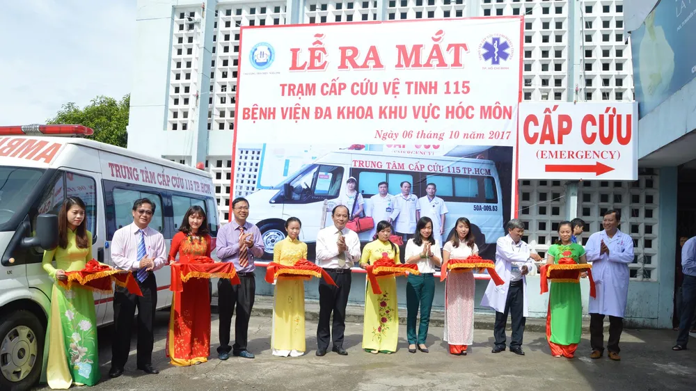Lễ cắt băng khánh thành Trạm cấp cứu vệ tinh 115 đặt tại Bệnh viện Đa khoa huyện Hóc Môn