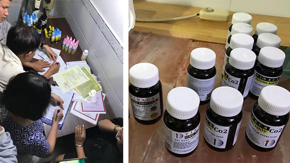 Kiểm tra đột xuất cơ sở phân phối thuốc Vinaca trị ung thư, niêm phong nhiều sản phẩm 