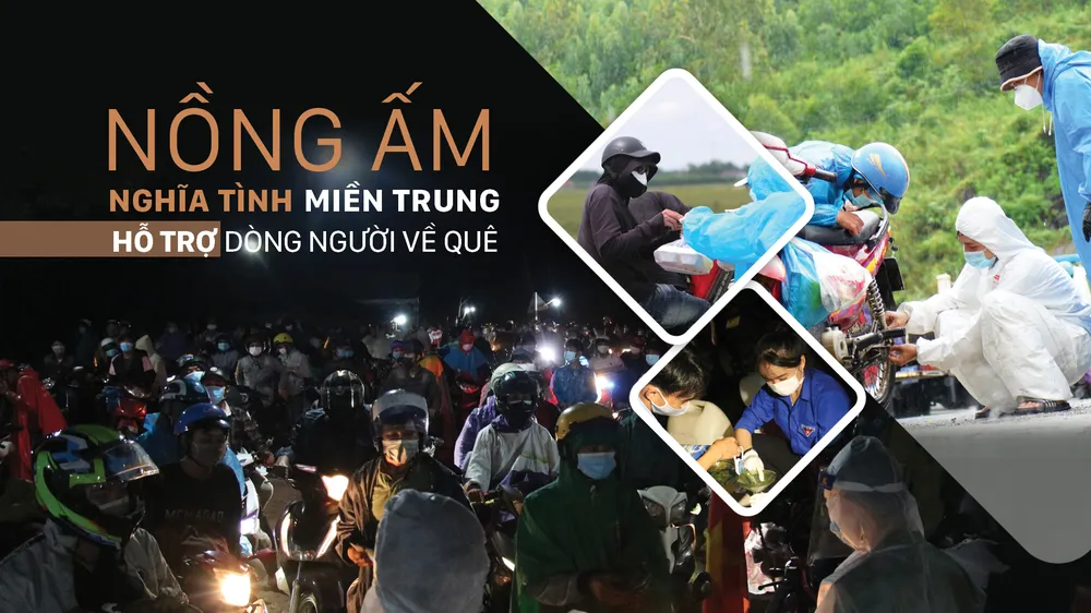 Nồng ấm nghĩa tình miền Trung hỗ trợ dòng người về quê