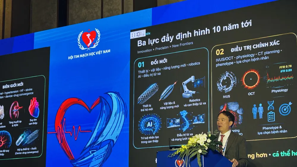 GS-TS-BS Phạm Mạnh Hùng, Chủ tịch Hội Tim mạch học Việt Nam chia sẻ tại Đại hội Tim mạch toàn quốc lần thứ 20