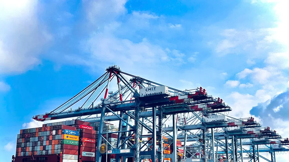 Tàu container cập cảng CMIT thuộc cụm cảng Cái Mép - Thị Vải (phường Tân Phước, TPHCM) làm hàng. Ảnh: THÀNH HUY
