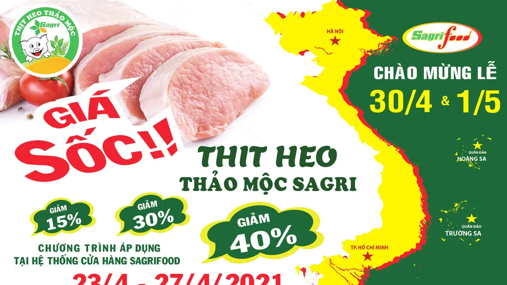Nhân dịp lễ lớn, công ty giảm giá nhiều mặt hàng thịt heo thảo mộc