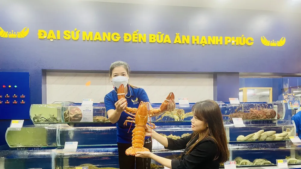 Tôm hùm chủ yếu có màu xanh lam, nhưng con tôm hùm màu vàng cam rất cực hiếm