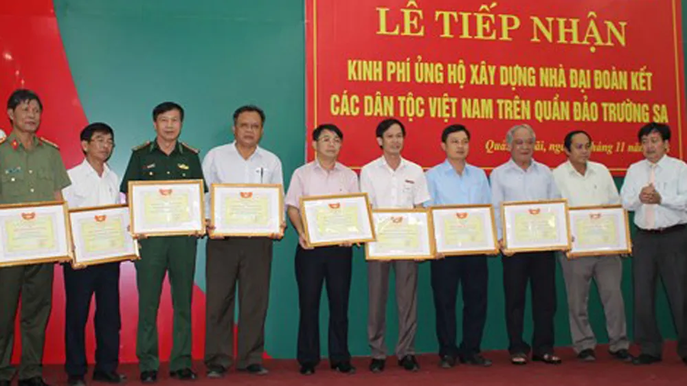 Quảng Ngãi: Hơn 1 tỷ đồng ủng hộ xây nhà Đại đoàn kết trên quần đảo Trường Sa